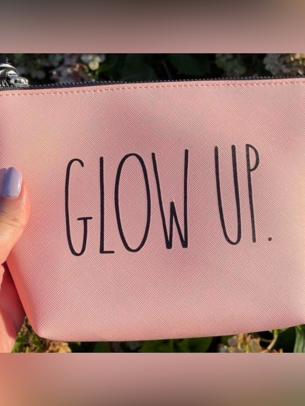 Rae Dunn Pink 'Glow Up.' Makeup Pouch (159)